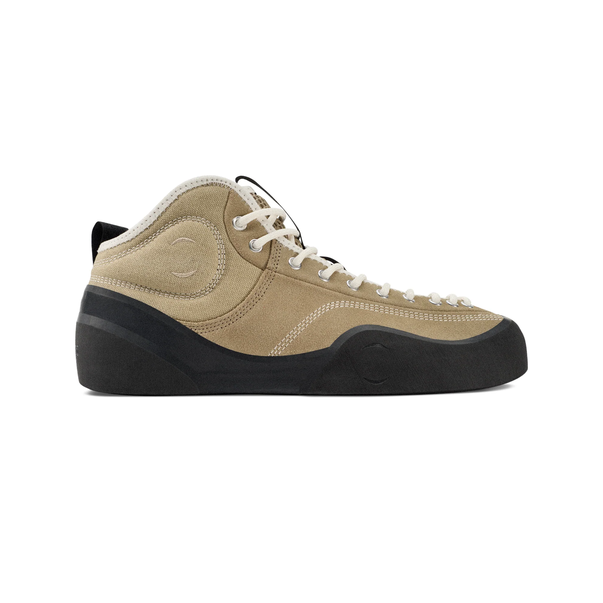 “1.00 PM MID” LEATHER/SUEDE/CANVAS SHOES (SAND/NATURAL BLACK)