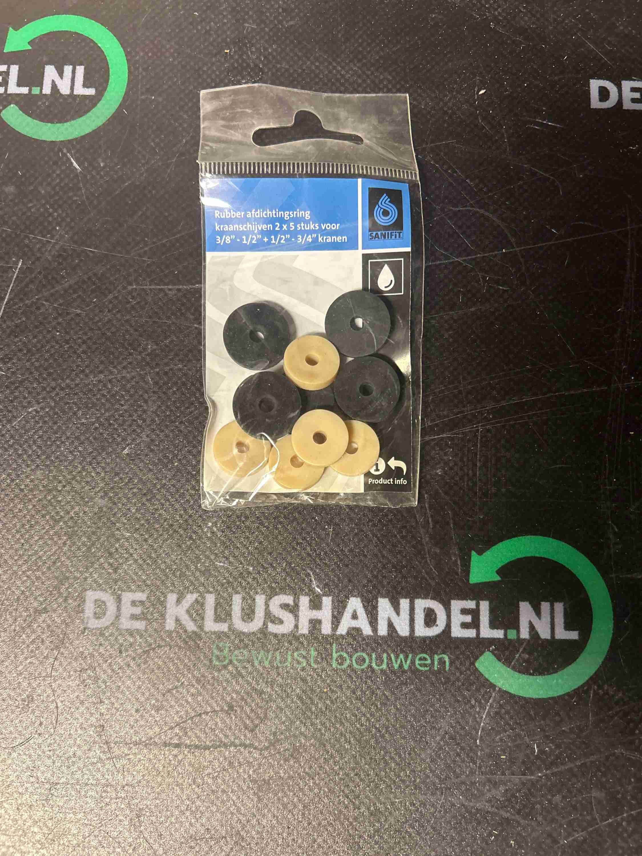 Sanifit afdichtingsring kraanschijven 2×5 stuks 3/8 – 1/2 + 1/2 – 3/4