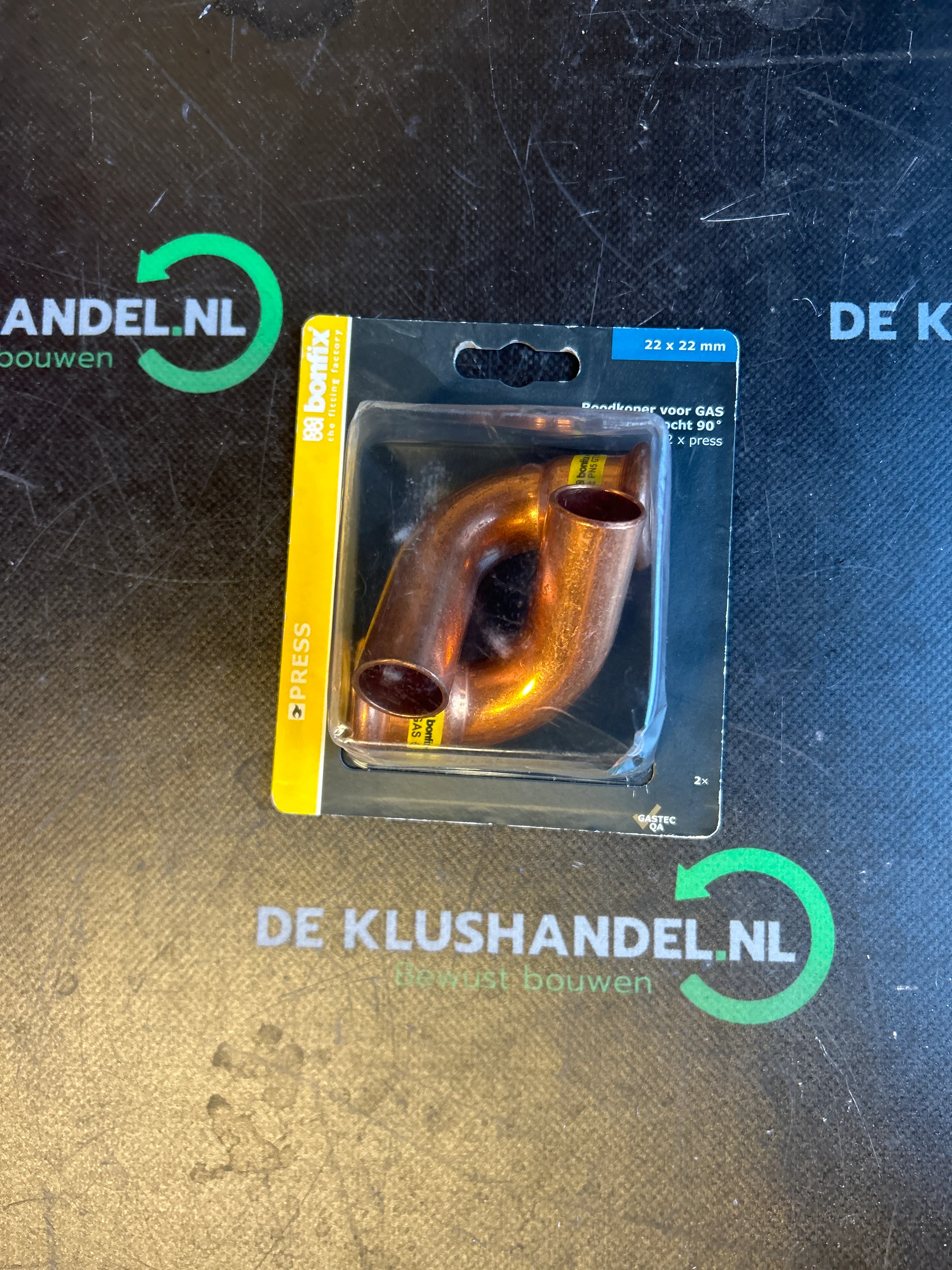 Bonfix gas insteekbocht 2 x press 22 x 22mm