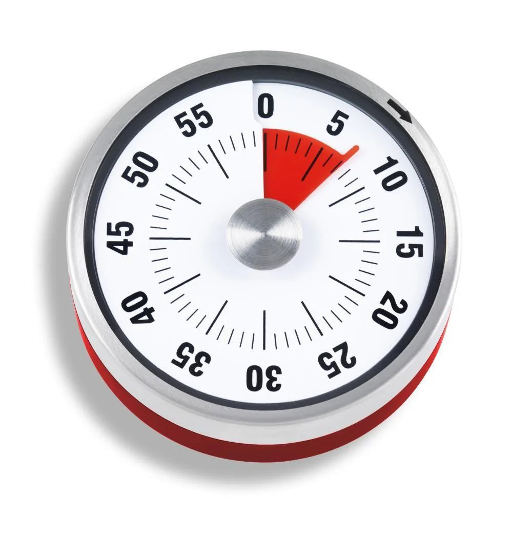 ADE Kookwekker 60 Min Rood – Mechanische Timer met Magneet (Retro Design)