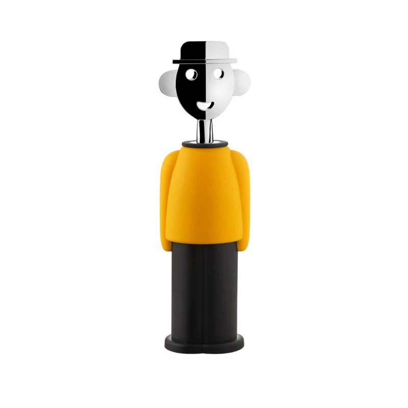 Alessi Kurkentrekker Alessandro Mendini geel/zwart