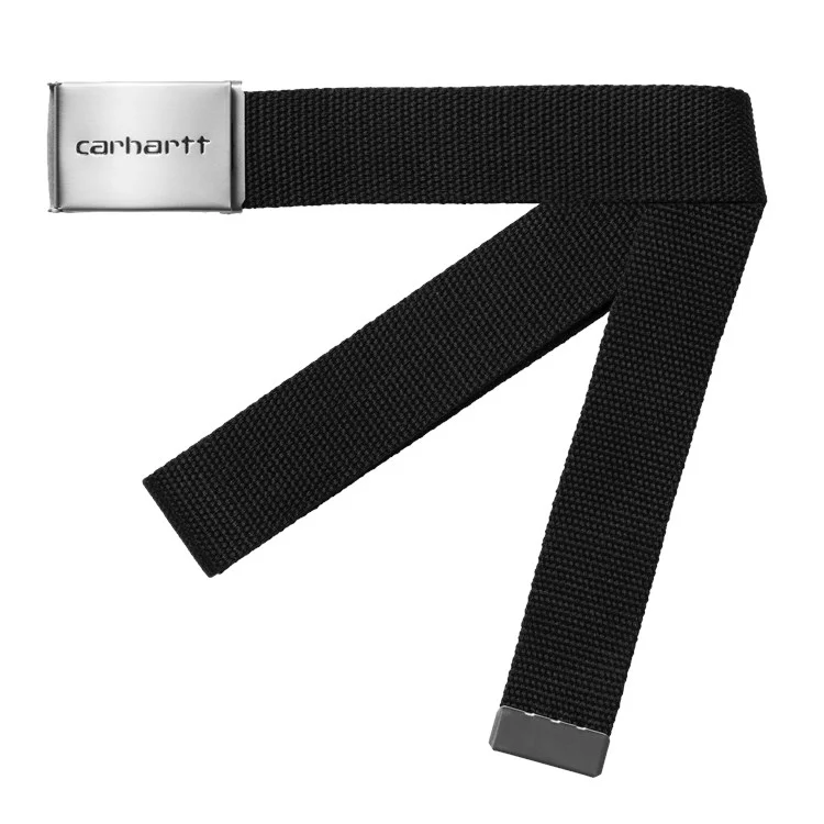 “CLIP” CHROME BELT (BLACK)