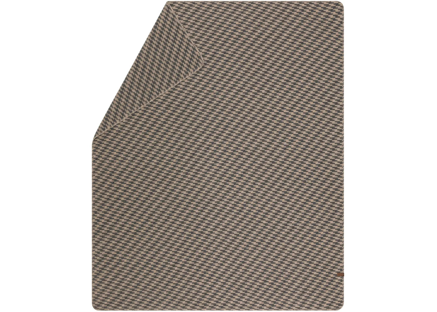 David Fussenegger MERANO Wollen Plaid – Houndstooth grijs (GRS-gecertificeerd)