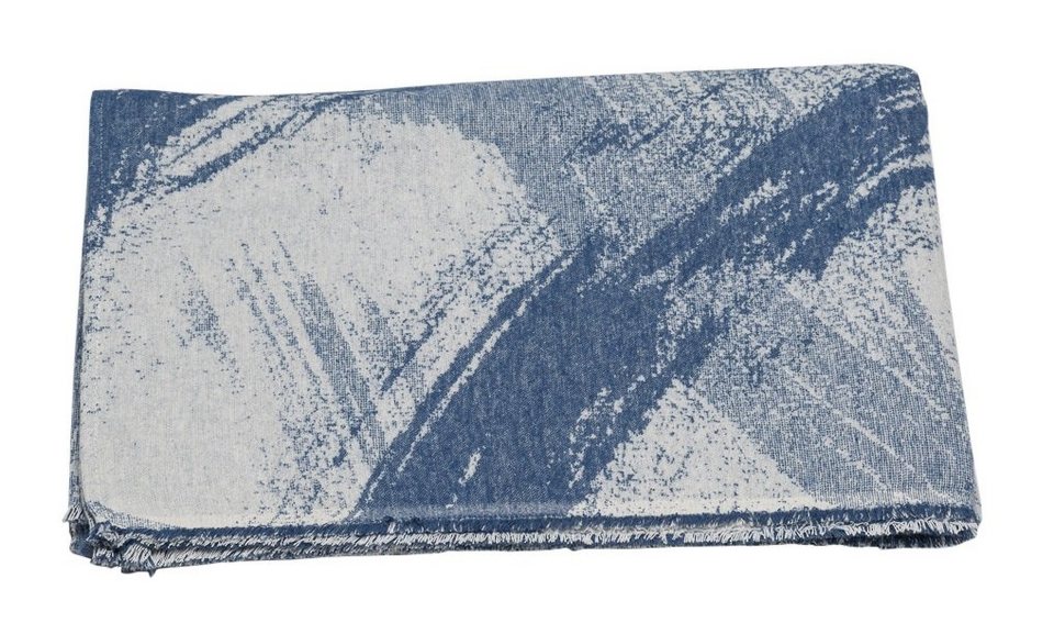 David Fussenegger LIMA Wohndecke ‘Pinselstriche’ – Blauw | 140 × 200 cm
