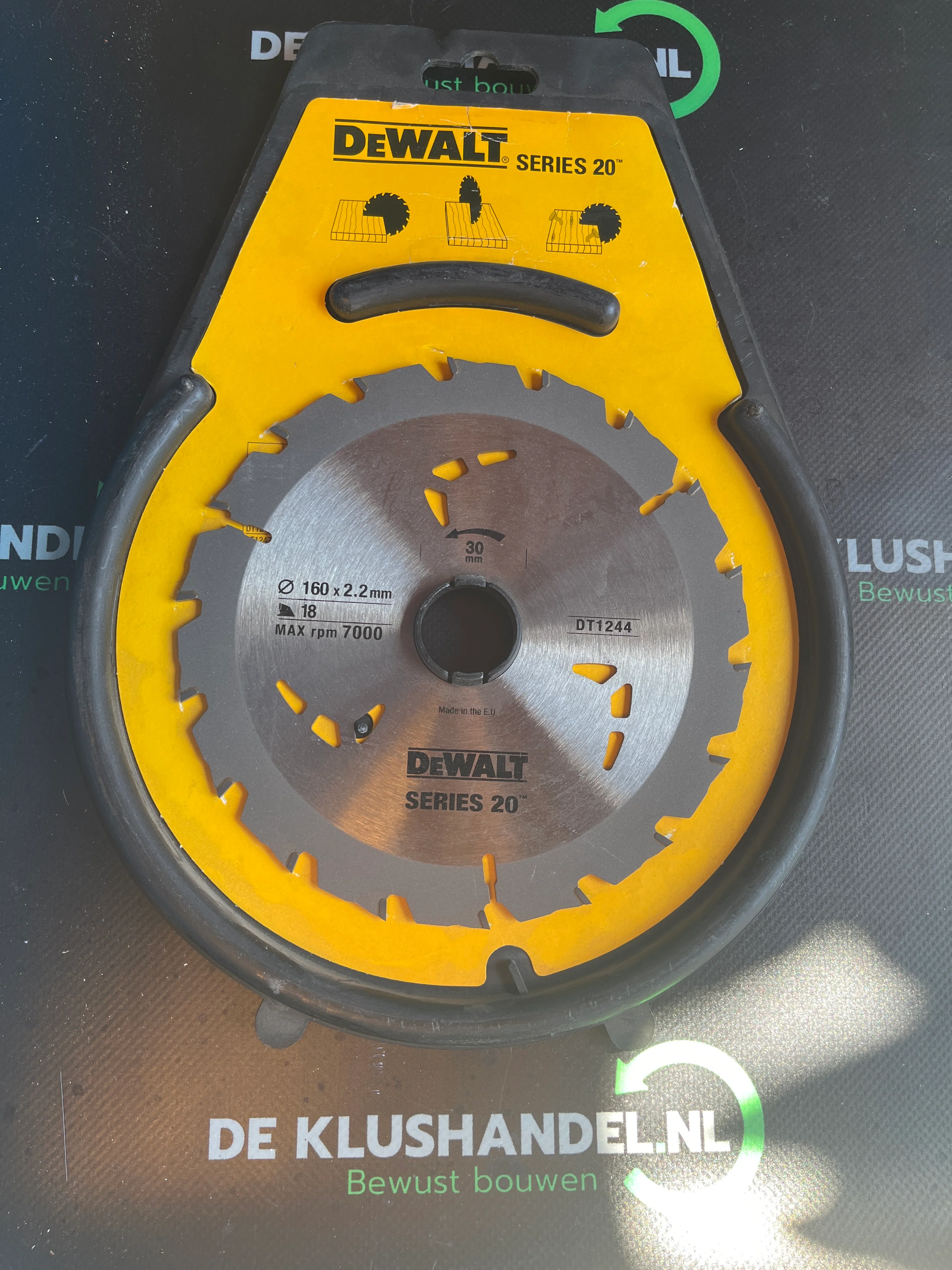 DeWALT Cirkelzaagblad voor Hout Ø 160mm Asgat 30mm 18T – DT1244