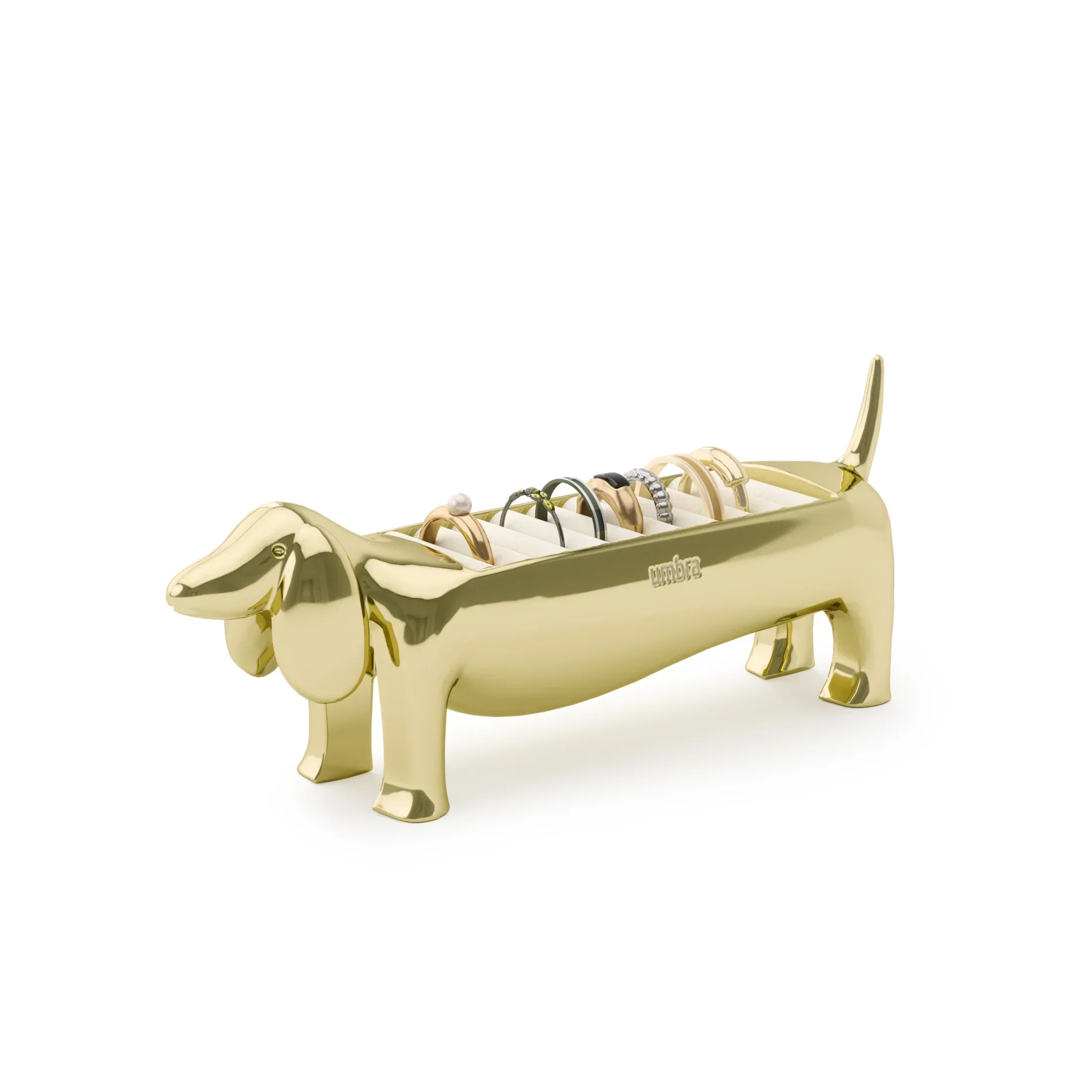Umbra Dachsie Ringhouder – Goudkleurig (Brass) – Teckel Sieradenhouder – Metaal