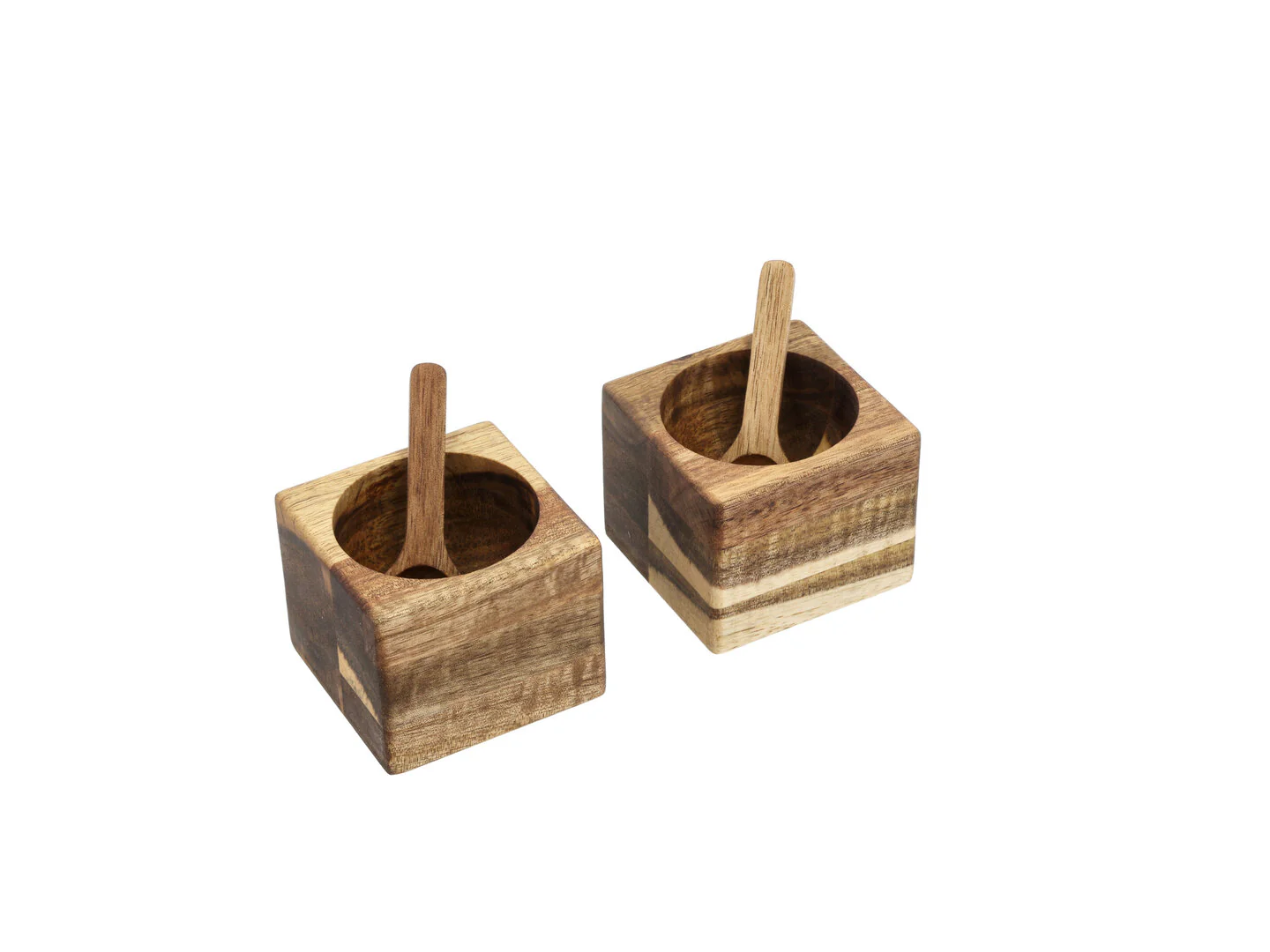 HOLM Kommetjes set van Acaciahout met lepeltjes (2 stuks)