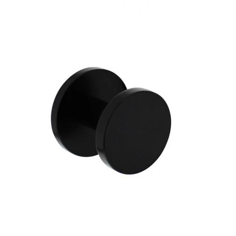 Intersteel Voordeurknop plat ø55mm op achterplaat ø60mm éénzijdige montage aluminium zwart