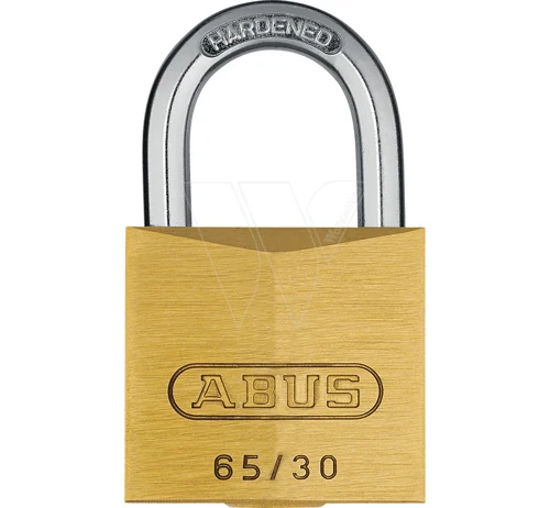 Abus Hangslot 65/30, slotkast van massief messing met 2 sleutels KA 6301