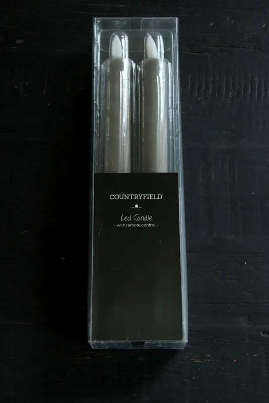 Countryfield – Grijze dinerkaarsen met afstandsbediening – 24 cm