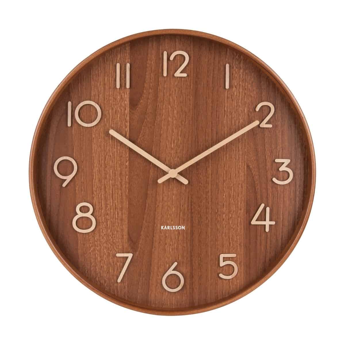 Karlsson Wandklok Pure – Donker Hout Ø 40 cm