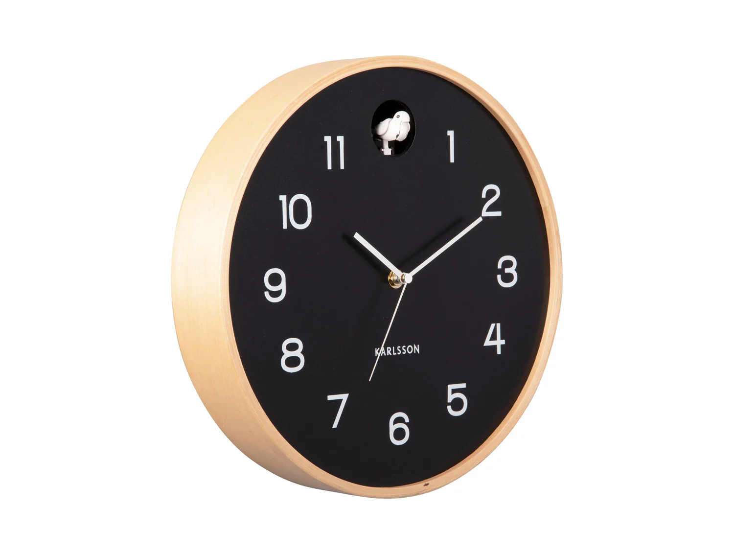 Karlsson Wandklok Natural Cuckoo – zwart