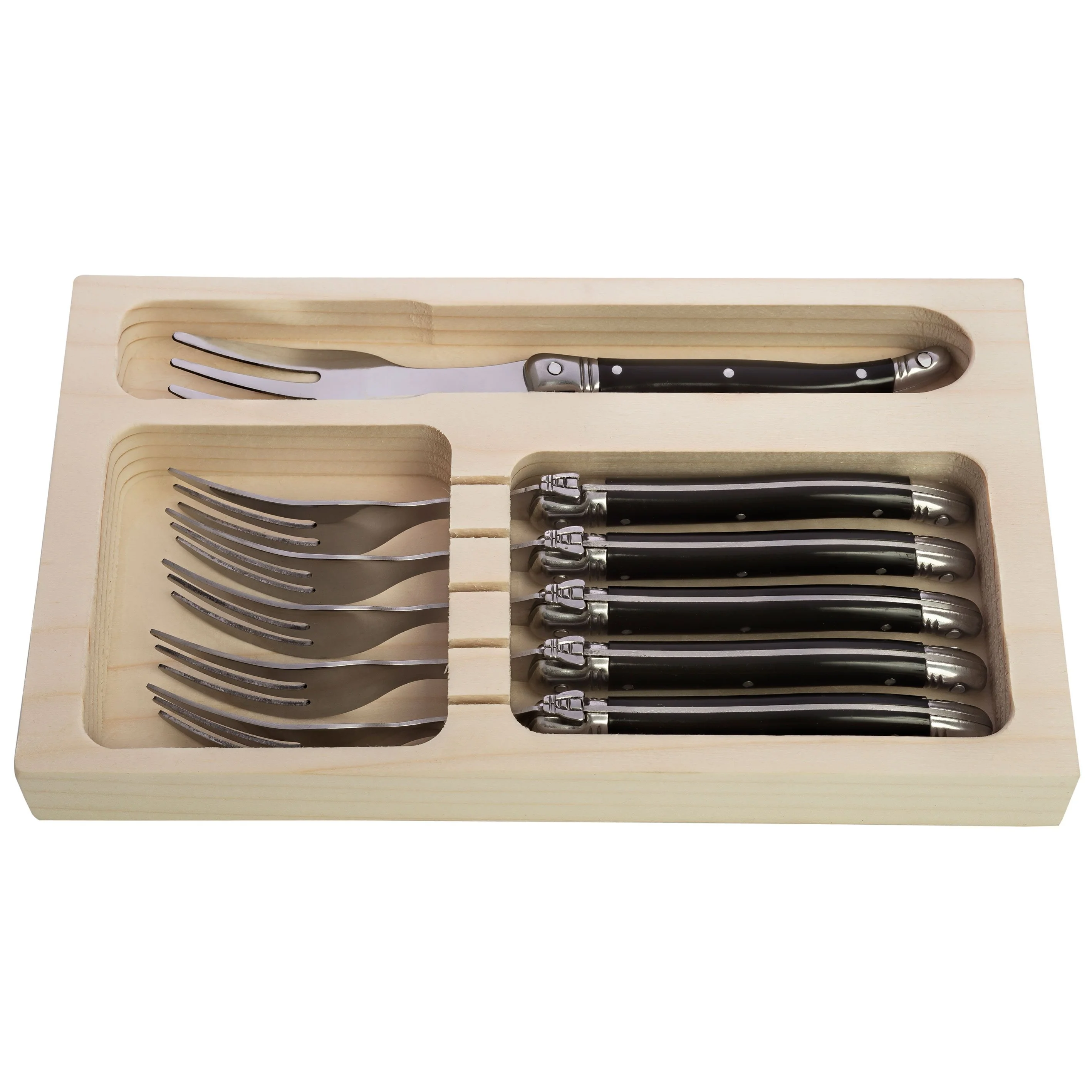 Laguiole “Premium Line” Taartvorkjes 6 stuks – zwart