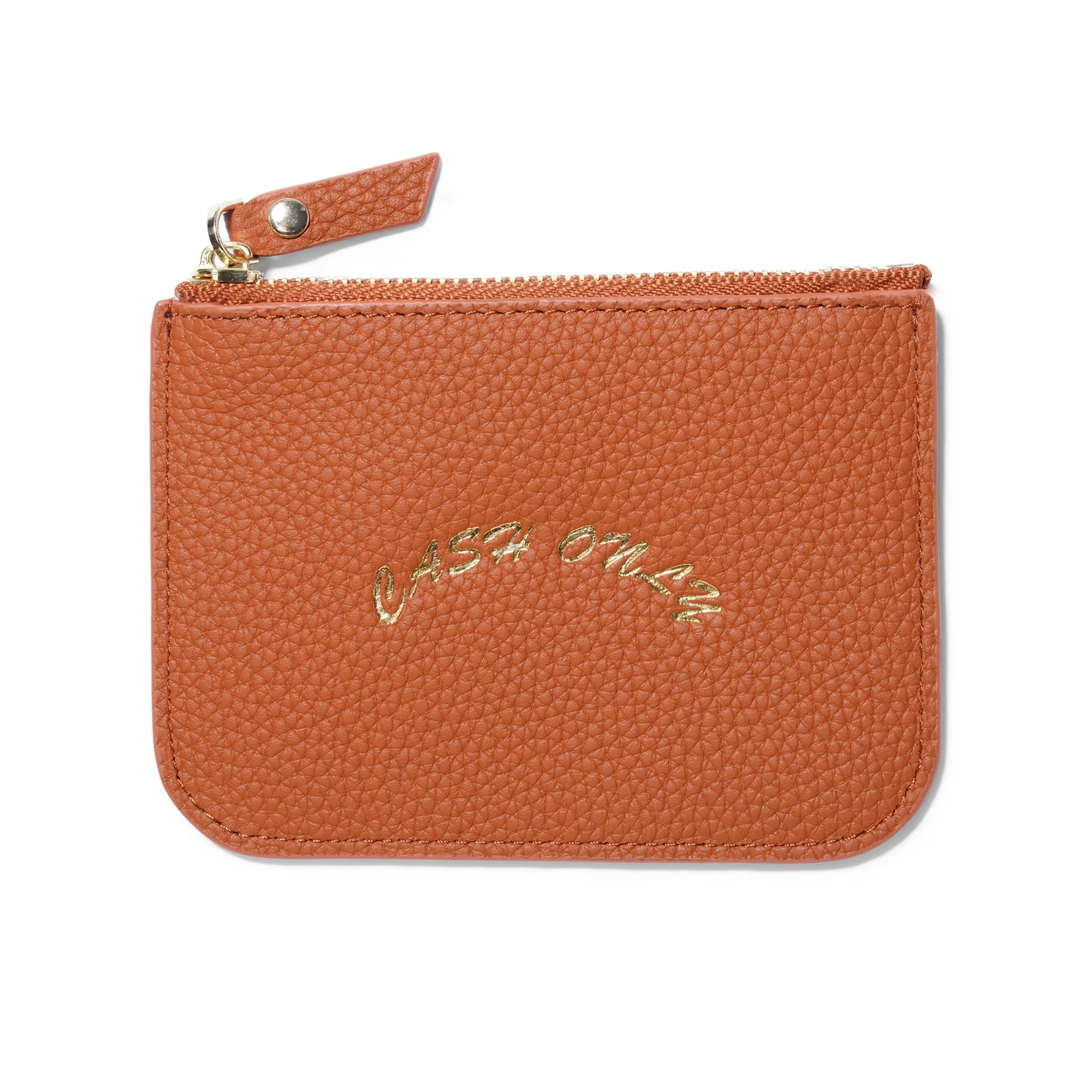 “LEATHER” ZIP-WALLET (TAN)