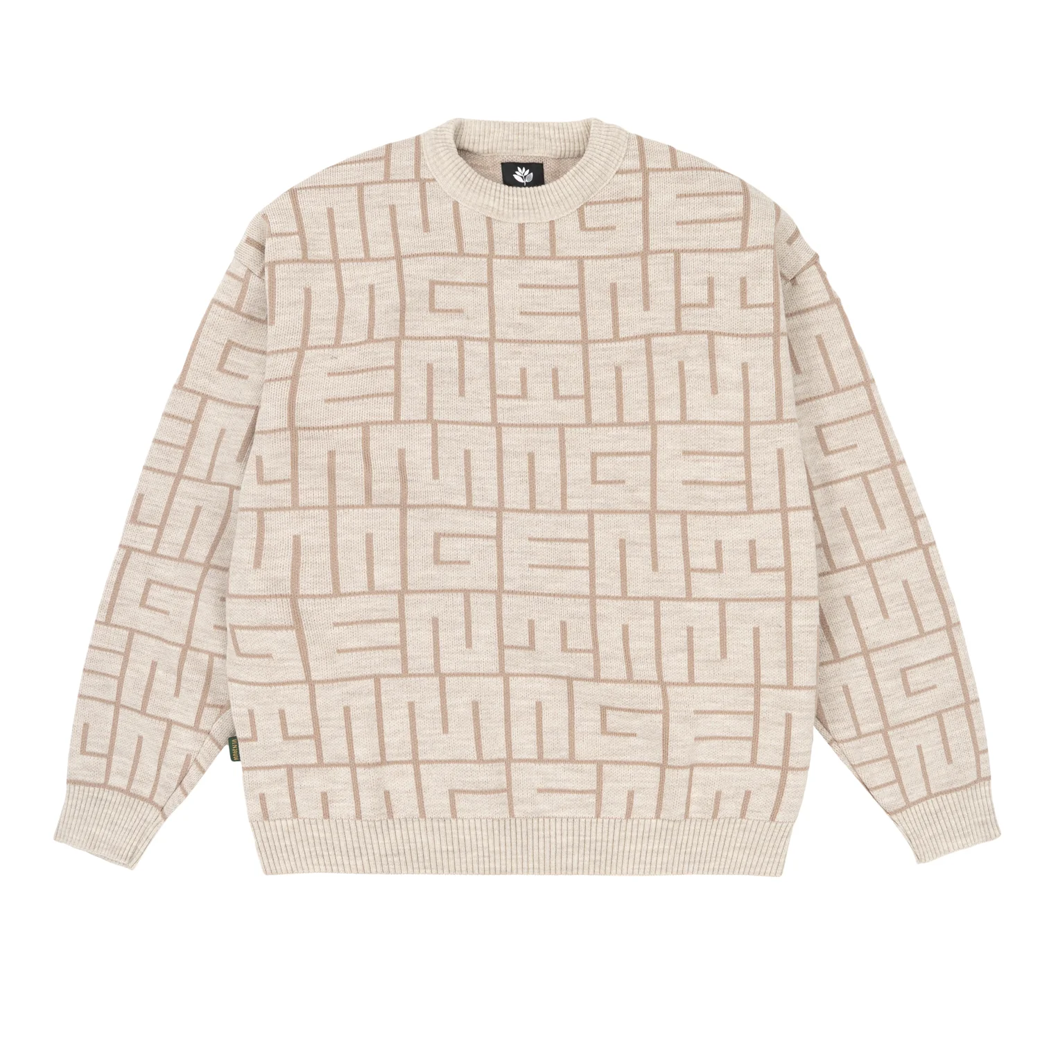 “MAZE” KNITTED CREWNECK (NATURAL)