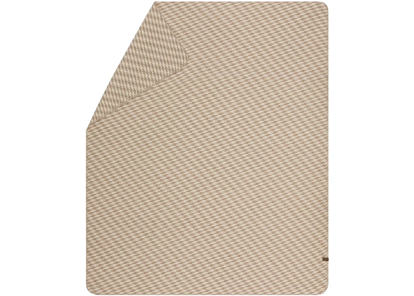David Fussenegger MERANO Wollen Plaid – Houndstooth beige (GRS-gecertificeerd)