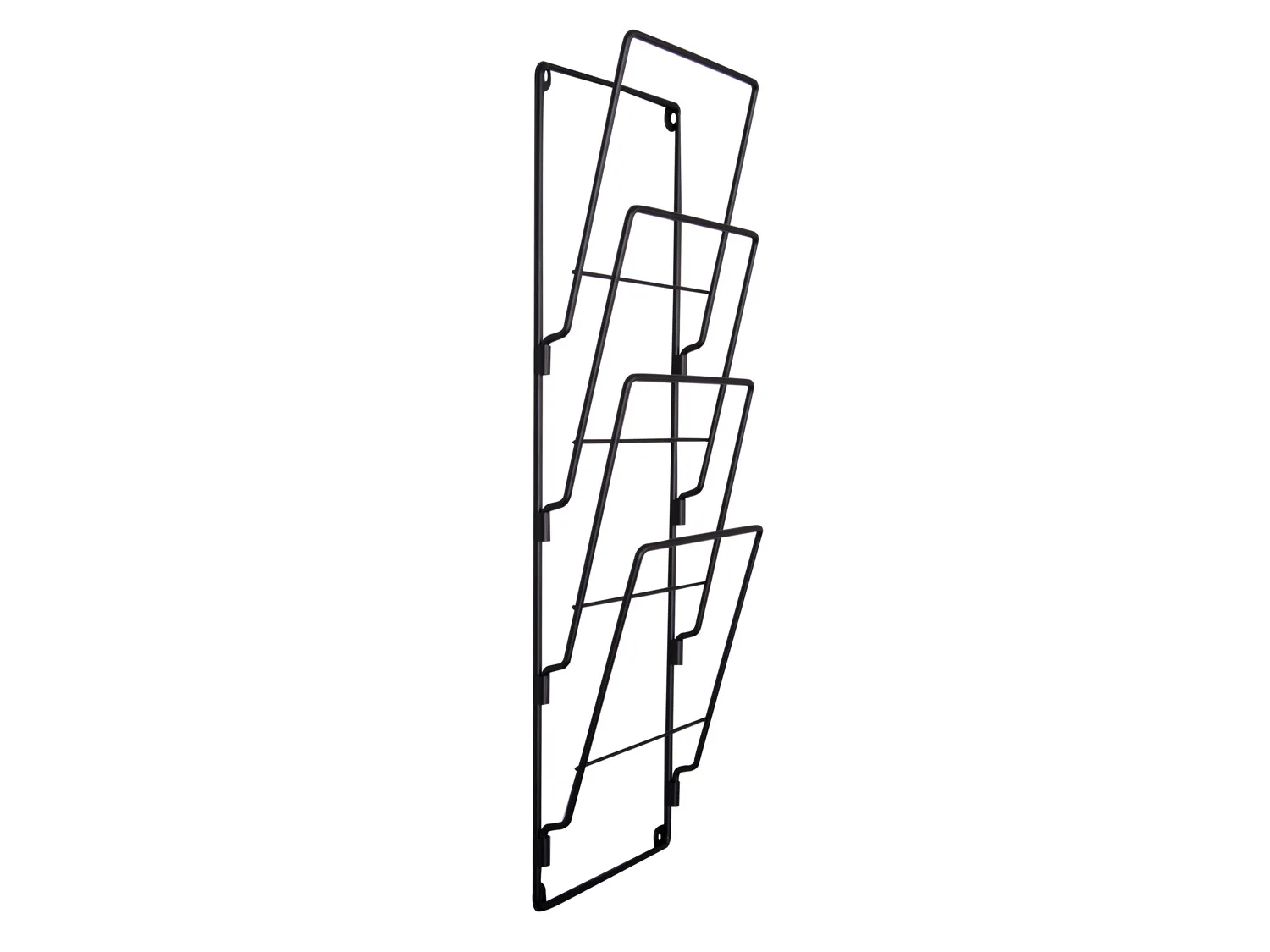 Present Time Magazine Rack Wire – Wandrek voor Tijdschriften (Metaal, 4 Vakken)