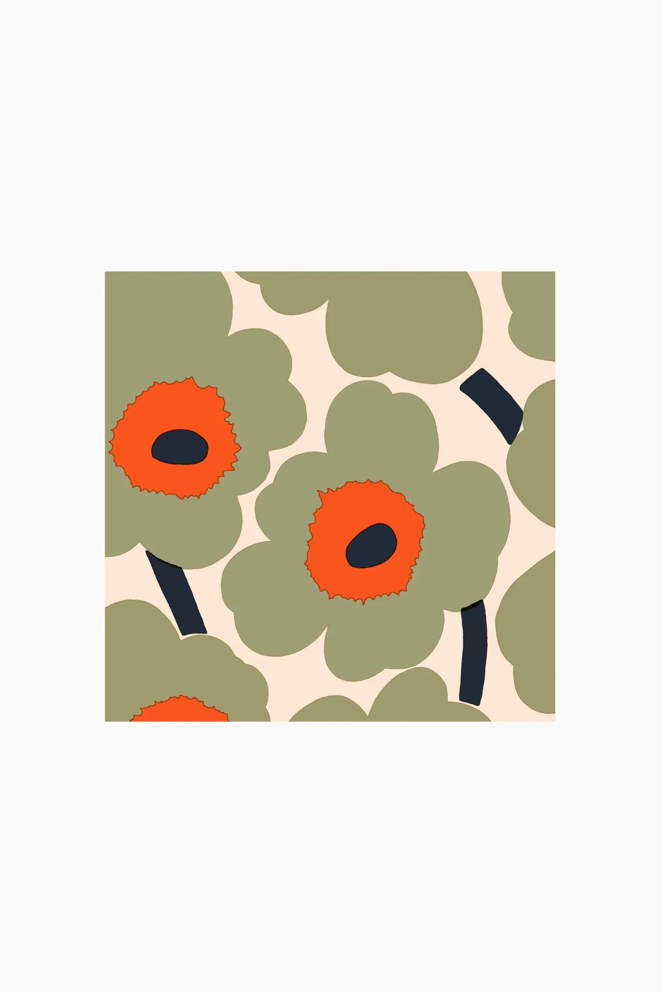 Marimekko Unikko Servetten Groen Oranje – 33×33 cm – 20 Stuks