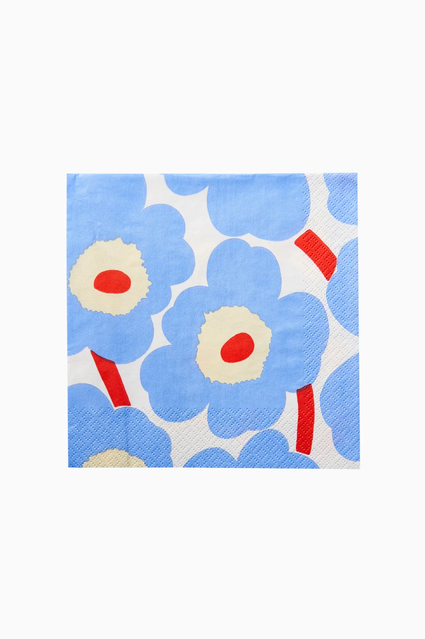 Marimekko Unikko Servetten Blauw Rood – 33×33 cm – 20 Stuks