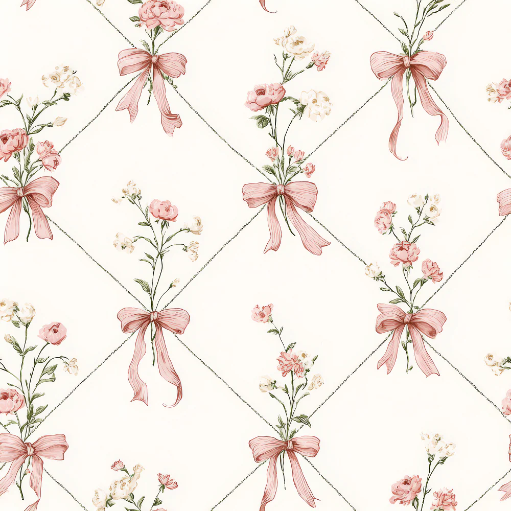 Behang Strikken en bloemen- 2 rollen