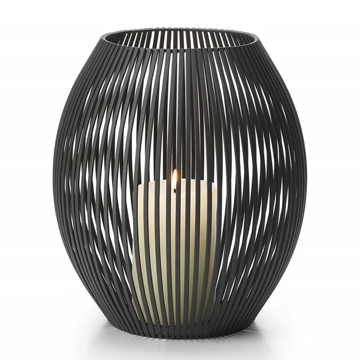 Philippi Louisiana Windlicht L – Donkerbruine Metalen Lantaarn Ø23,5 cm