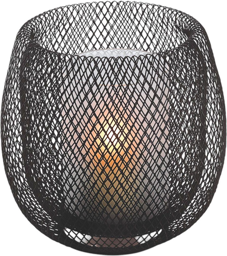 Philippi MESH Lantaarn Zwart H19 cm – Design Windlicht met Glas en Staal