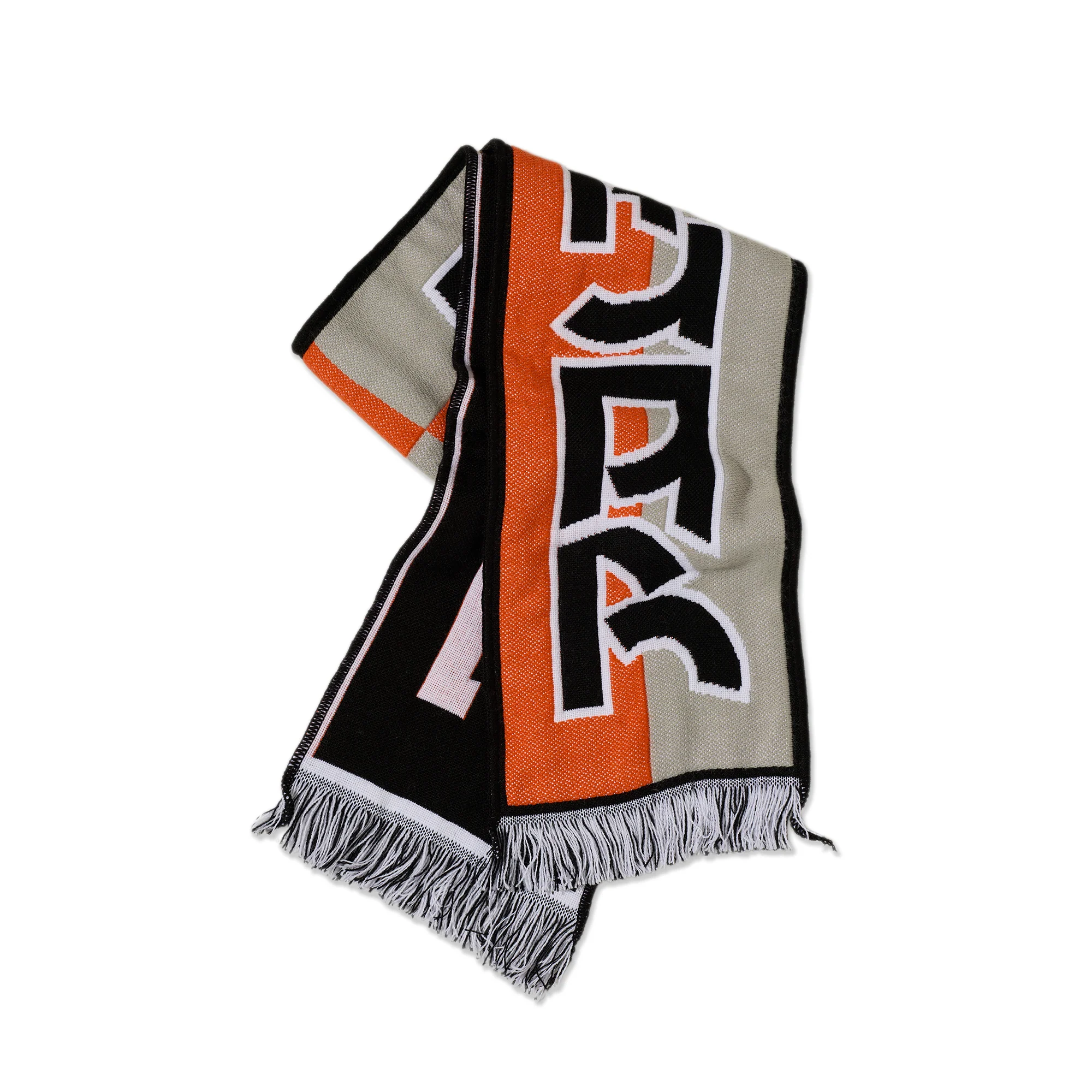 “SQUARES” FOOTBALL SCARF (ORANGE/GREY)
