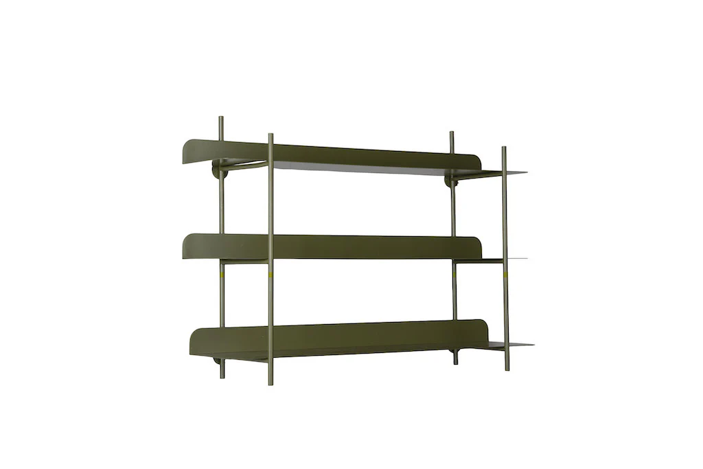 Present Time Wandrek Riqueza Tres Groen – Metalen Wandplank 3 Lagen (60 cm)