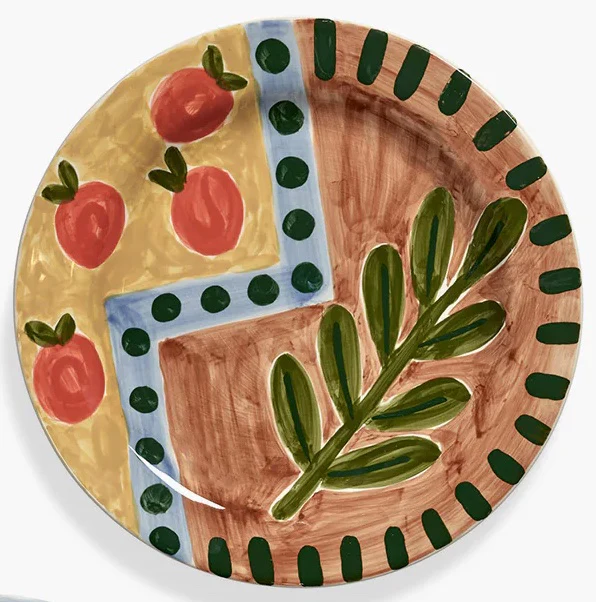 Shurleey Dinerbord Santiago de Borja – Handgeschilderd Keramisch Bord (Per Stuk)