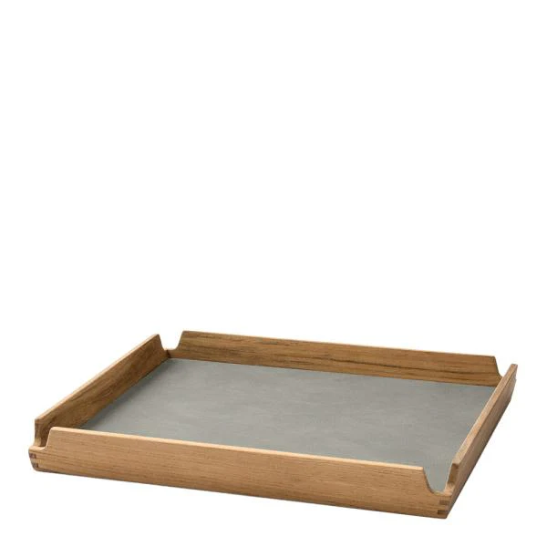 LIND DNA Airy Teak Dienblad Small 30×30 cm – Lichtgrijs Nupo