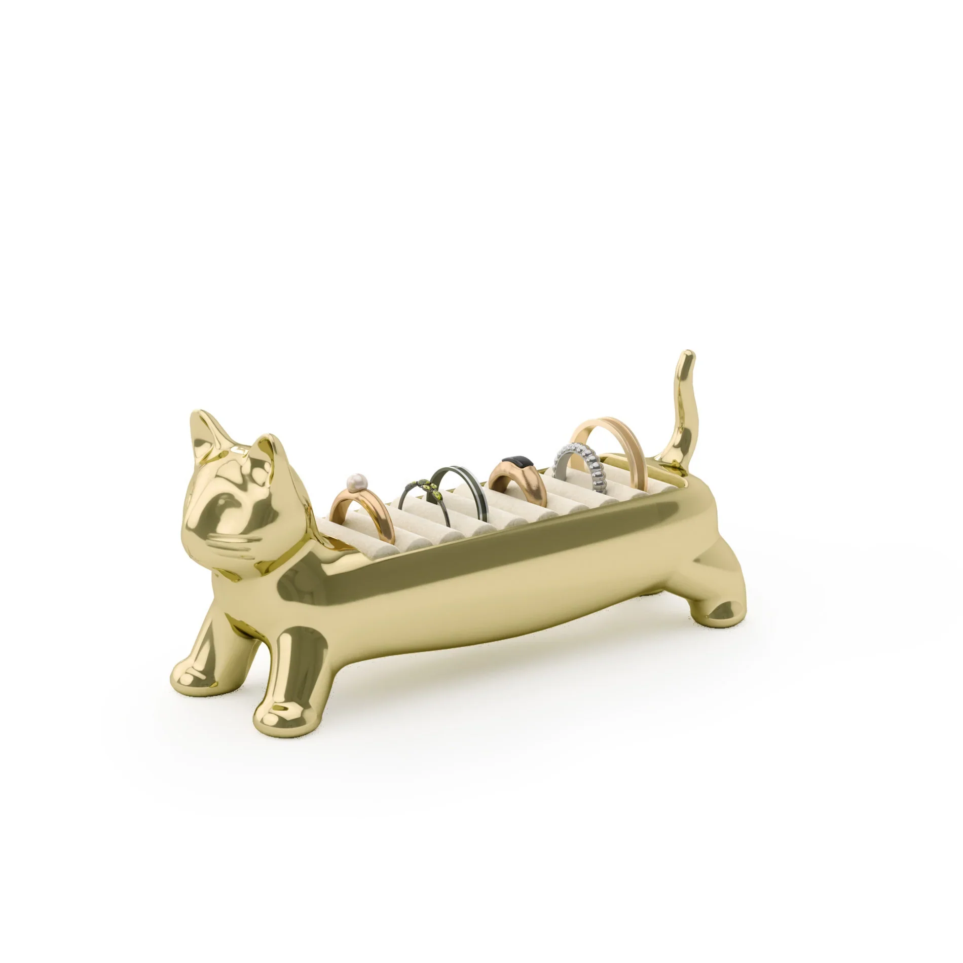 Umbra Ali Ringhouder – Goudkleurig (Brass) – Kat Sieradenhouder – Metaal