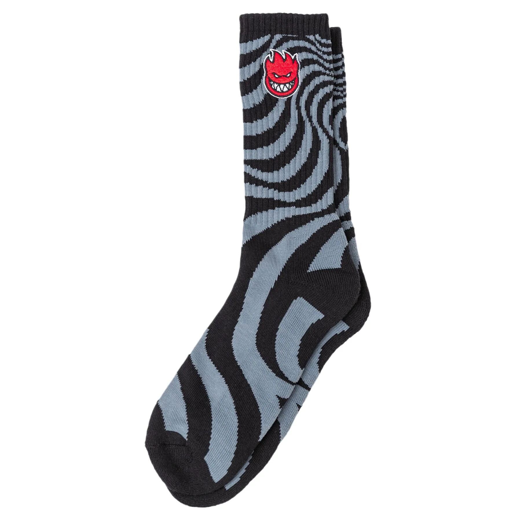 “BIGHEAD FILL SWIRL” EMBROIDERED SOCKS (BLACK/CHARCOAL)