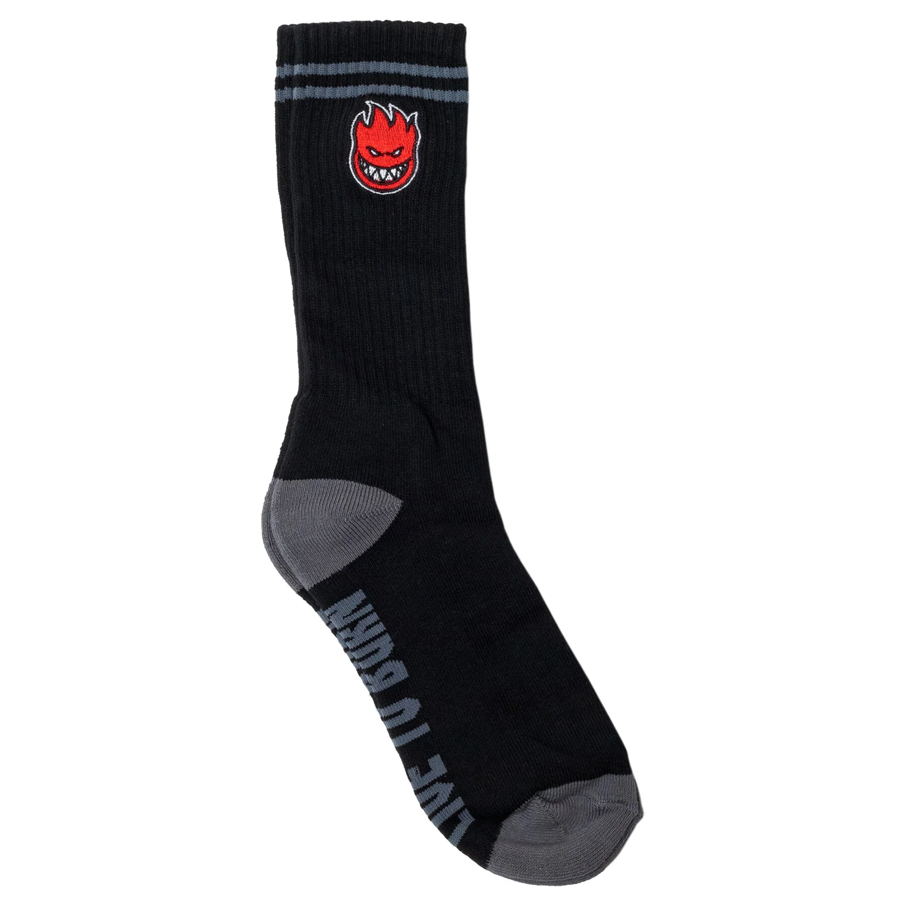 “BIGHEAD FILL” EMBROIDERED SOCKS (BLACK/CHARCOAL)