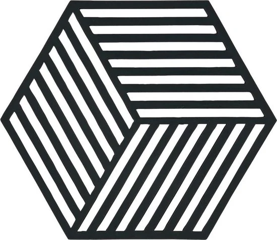 Pannenonderzetter “Hexagon” Zone – zwart