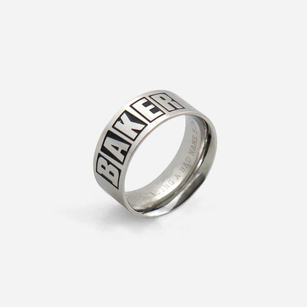 “BRAND LOGO” RING (SILVER – VARIOUS SIZES)