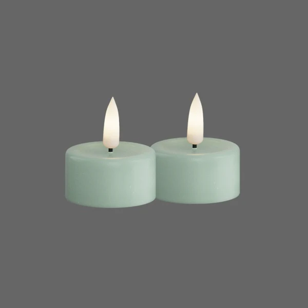 Led waxinelichtjes salie groen – 2 stuks – Deluxe Homeart