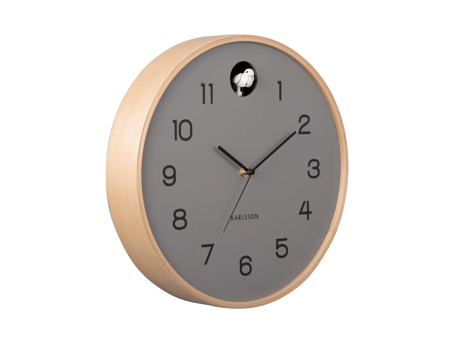 Karlsson Wandklok Natural Cuckoo – grijs