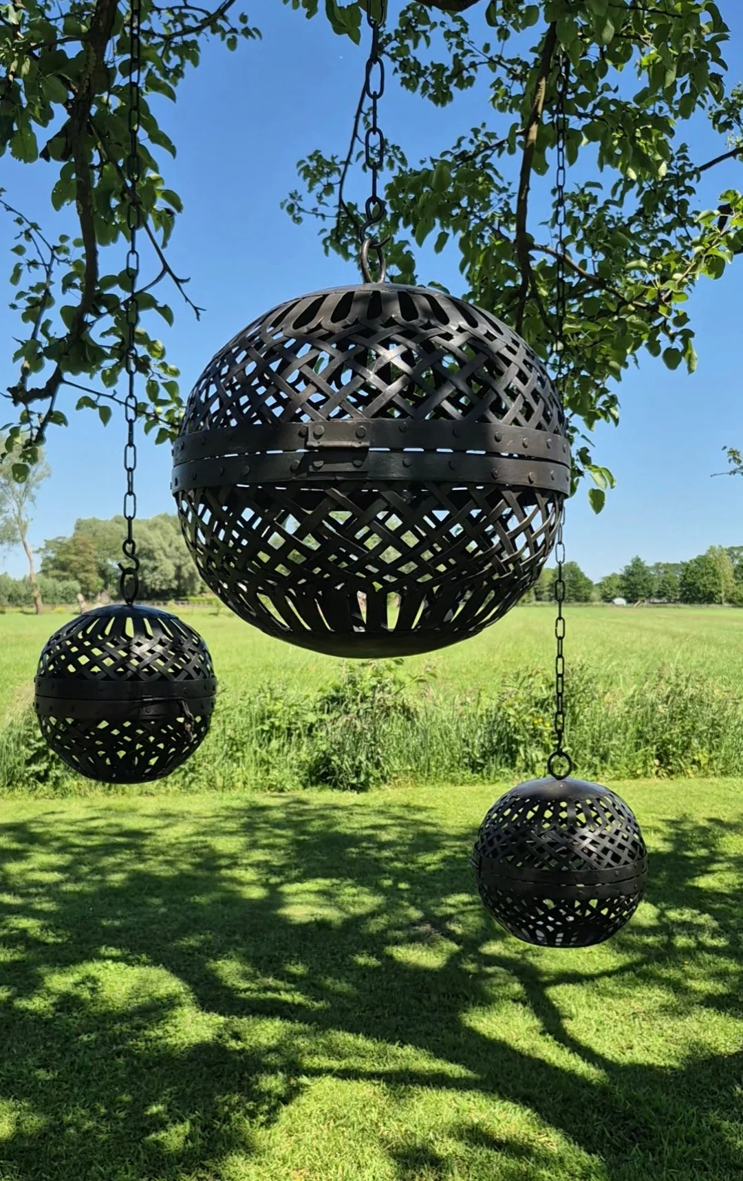 Marrakesh hanglantaarns ballen set – zwart roest