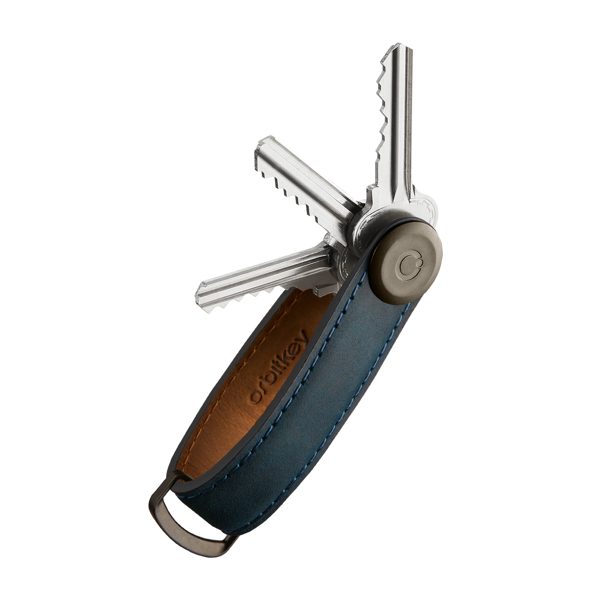 Orbitkey Premium Leer 2.0 – Marine Blauw / Blauw