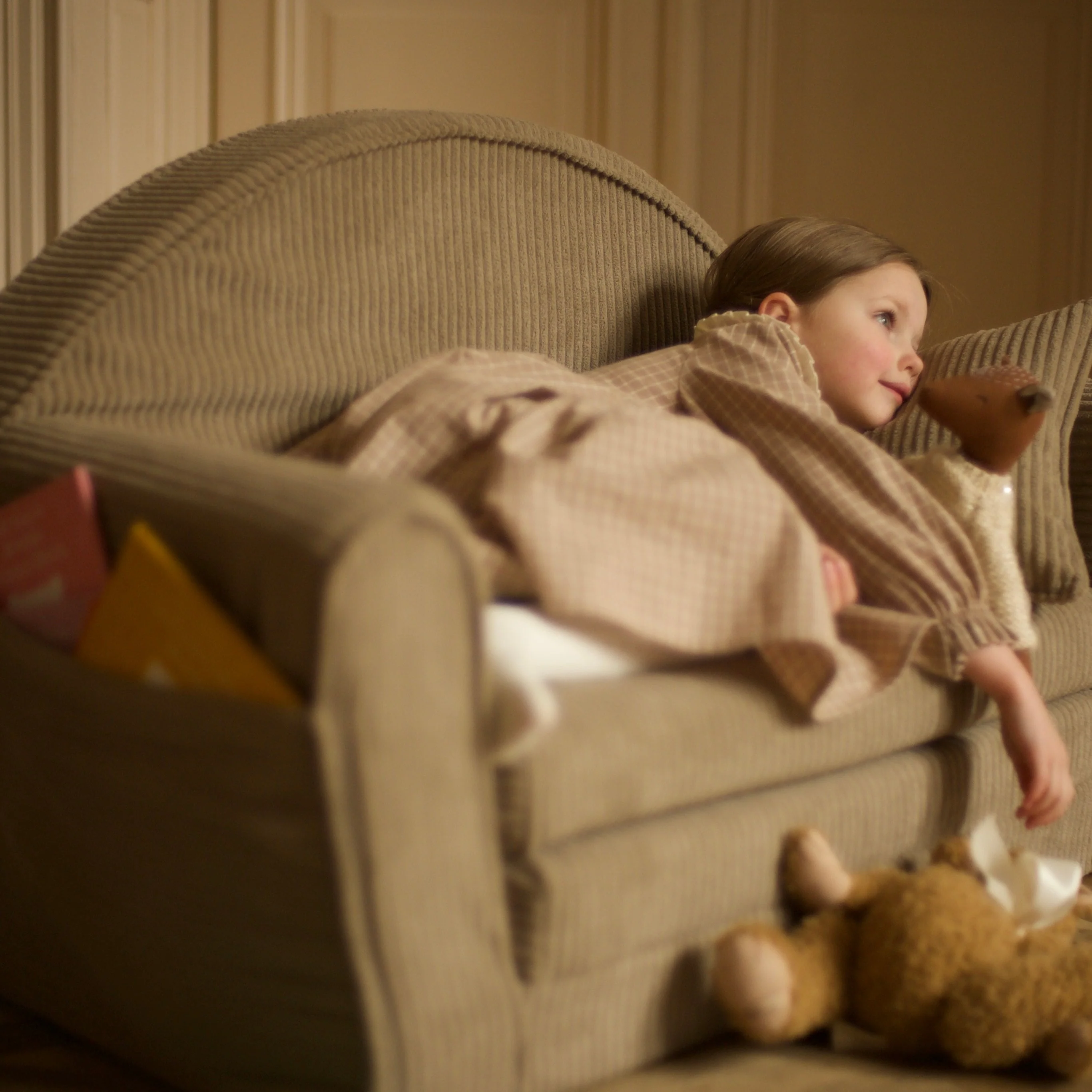 Corduroy uitklapbare mini-sofa met naam - Sugar Brown - Afbeelding 3