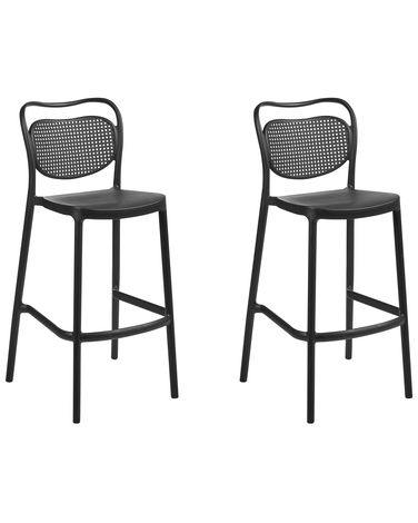 Set van 2 tuinbarkrukken CELLENO Zwart