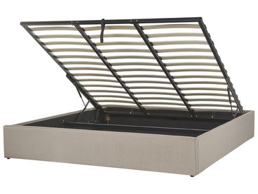 Opbergbed zonder hoofdbord Stof DINAN 180 x 200 cm Lichtbruin