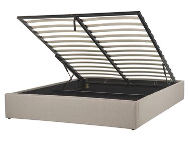Opbergbed zonder hoofdbord Stof DINAN 160 x 200 cm Lichtbruin