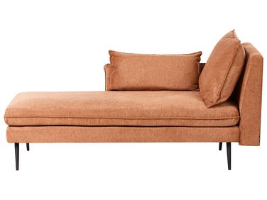 Rechtszijdige chaise longue YERRES Stof Oranje