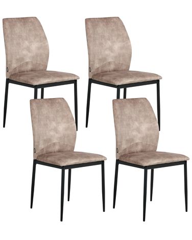Set van 4 eetkamerstoelen ROCHEPORT Stof Taupe