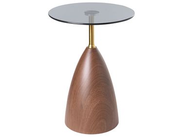 Bijzettafel WALLIS Veiligheidsglas Bruin/zwart