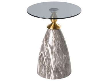 Bijzettafel CADY Veiligheidsglas Zwart marmer