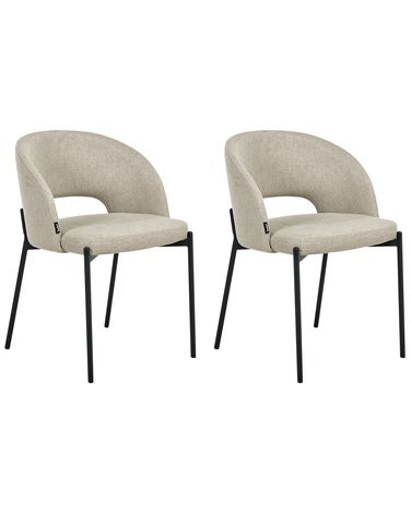 Set van 2 eetkamerstoelen PENNY Stof Zandbeige