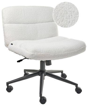 Bureaustoel CATLIN Bouclé Wit