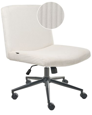 Bureaustoel GEDDES Corduroy Wit
